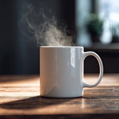 Close up of blank white coffee mug 2