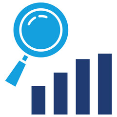 Data Analytics Flat Blue Icon