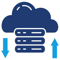 Cloud Storage Flat Blue Icon