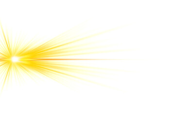light rays glowing effect isolated on transparent background. Yellow light with glare. Lens flare effect. Sun flash. Shine sun. Glow sparkle design elements. PNG