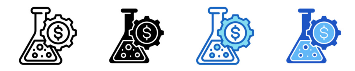 Obraz premium Business Experiment Icon Set Multiple Style Collection 