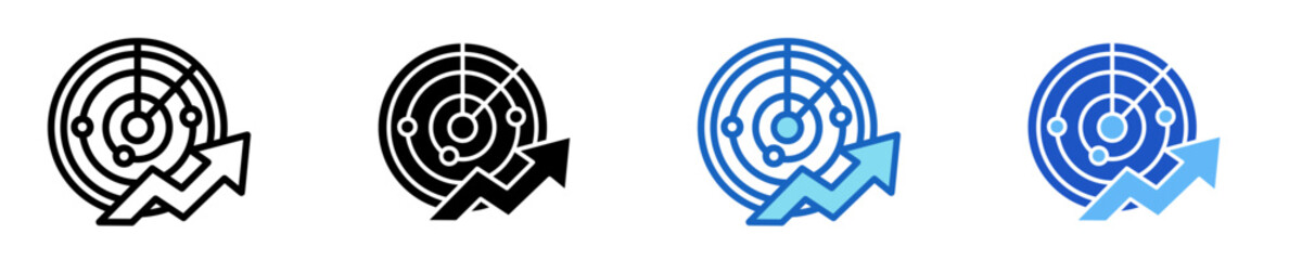 Trend Radar  Icon Set Multiple Style Collection
