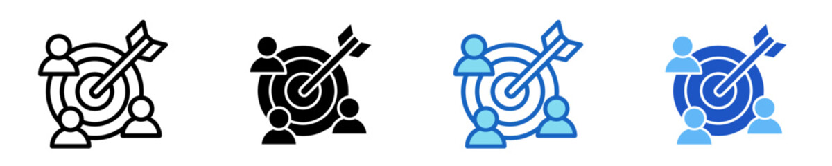 Target Market  Icon Set Multiple Style Collection
