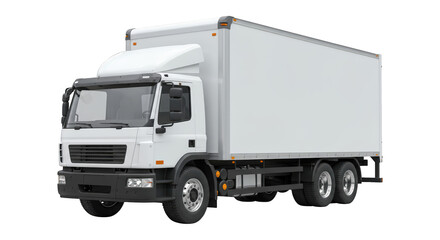 A clean white box truck ready for commercial delivery services	