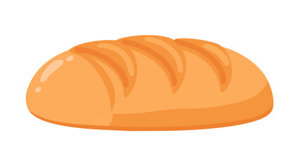 Cartoon illustration of a golden brown loaf of bread with scoring marks on a black background