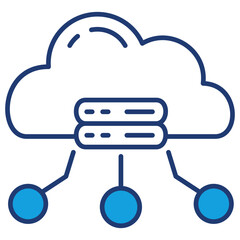 Cloud Computing Blue Icon
