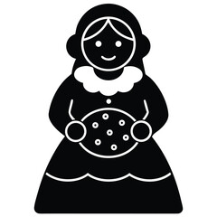mrs  claus with cookies vector icon