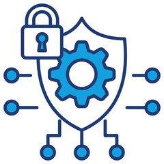Cyber Security Blue Icon