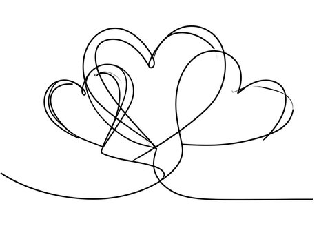 Three hearts intertwined in a continuous line
