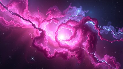 Abstract Pink Nebula Illustration Cosmic Space Art For Backgrounds And Creative Projects