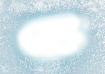 Beautiful ice frost patterns arranged as frame without background png file. Symbol of Christmas wonder.