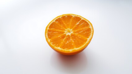 Bright Orange Citrus Slice - Vibrant Fruit Still Life on White Background for Healthy Eating Concepts and Vitamin C Promotion
