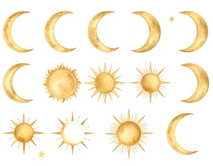 Golden celestial symbols