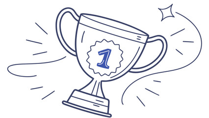 First place trophy with sparkles and rays