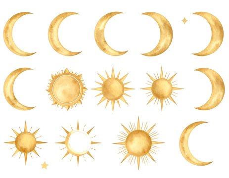 Golden celestial symbols