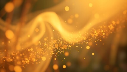 Golden Bokeh Light Streaks - Abstract Background for Festive Greetings, Elegant Presentations, and Inspirational Designs Featuring Soft Blurred Shapes and Sparkling Particle Effects