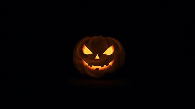 Eerily Glowing Halloween Pumpkin - Spooky Jack-o'-Lantern for Holiday Cards, Festive Backgrounds, and Autumn-themed Design Projects