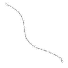 Unfastened silver chain in wave shape. Isolated watercolor jewelry illustration for catalog design, shop windows, branded packaging, interior design and wedding events.
