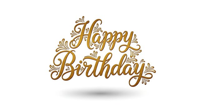 Elegant golden lettering wishes a joyous celebration of birthday greetings to you.