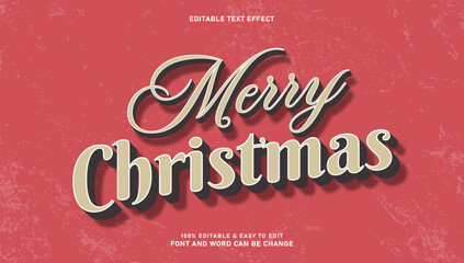 Merry Christmas text effect with editable 3D style