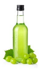 Green bottled drink with grapes