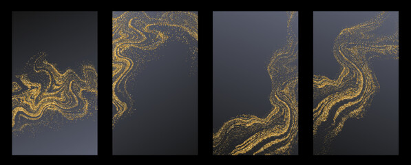 Vector Abstract Shiny Gold Glitter Background. For New Year, Merry Christmas, Birthday and Wedding greeting card and invitation. Luxury Background design
