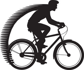 Cyclist Silhouette Speeding on Bicycle with Motion Trail, Sport and Activity Vector Art