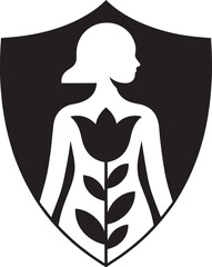Feminine Health Shield Icon Representing Women's Wellness and Reproductive Protection Vector