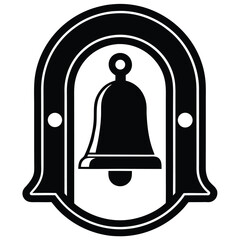 doorknob with bell vector icon