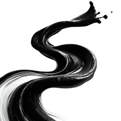Obraz premium Abstract Black And White Liquid Ink Swirl Texture, photoreal cutout, studio lighting, isolated on white background