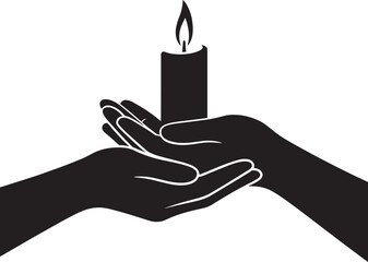 Hands Offering Light A Symbol of Hope and Compassion in Dark Times Vector Illustration