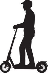Silhouette of a Person Riding an Electric Scooter on a Transparent Background Vector Art