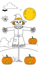 Halloween Scarecrow coloring page