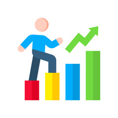Advancement flat icon