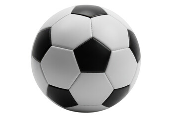 Fototapeta premium Classic black and white soccer ball isolated on transparent background, ready for a game
