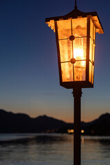 Laternenmast am Wolfgangsee, Österreich