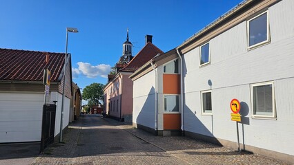Sweden. Streets and houses in the city of Västervik in Sweden. Kalmar County. © Andrii