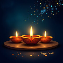 Happy Diwali - festival of lights colorful poster template design 