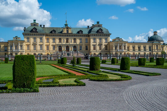 Drottningholm Palace in Stockholm, Sweden. A UNESCO World Heritage Site, it is Sweden's best-preserved 17th-century royal palace and a valuable example of the architecture of European royal palaces of