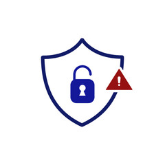 unlock icon warning representing security, privacy, access control, or data protection.