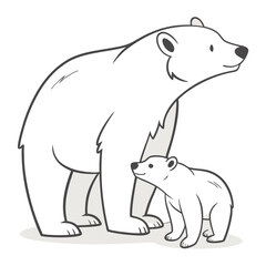 Fototapeta premium Polar Bear Family Illustration