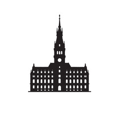 Fototapeta premium Alsterarkaden Arcade Hamburg Silhouette Vector