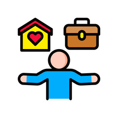 Work Life Balance lineal color icon
