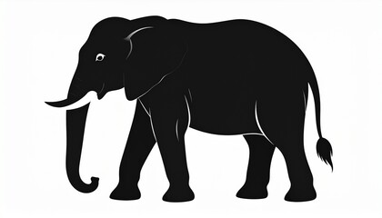 Fototapeta premium elephant silhouette isolated on white