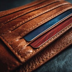 Macro shot of leather wallet 3