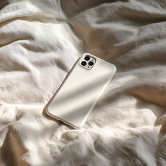 Macro shot of smartphone in white case 4