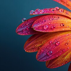 Macro shot of vibrant flower petal with dewdrop 2
