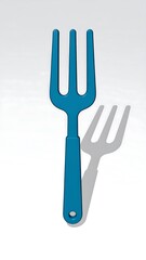3D rendering of a blue garden fork