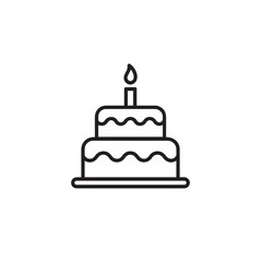 Birthday Cake Icon Representing Celebration Party Wishes Candle Dessert Festivity and Special Moments