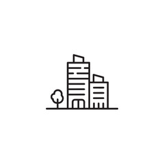 Fototapeta premium Modern Apartment Building Icon Representing Urban Living Real Estate Residential Housing and City Life